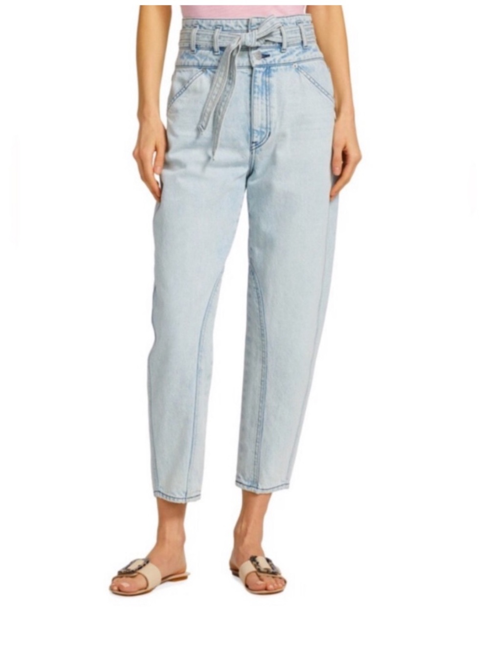 Veronica Beard Pearl Barrel Leg Jeans in Sky Color